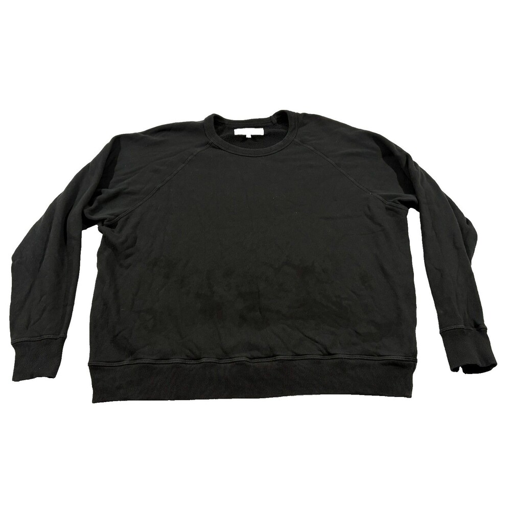 The Great College Oversized Sweatshirt Boxy Faded Black Womens Top Sz S Flaw